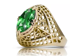 Vintage Anneau Émeraude Or jaune 14 carats vrc030y