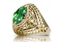 Emerald 14K Yellow gold Ring Vintage style vrc030y
