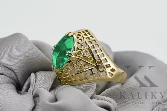 Пръстен Винтидж крафт Смарагд 14K жълто злато vrc030y