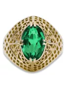 Emerald 14K Yellow gold Ring Vintage style vrc030y