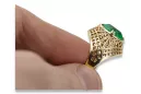 Emerald 14K Yellow gold Ring Vintage style vrc030y