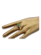 Emerald 14K Yellow gold Ring Vintage style vrc030y