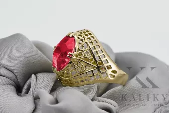 Rubín 14k žluté zlato  Vintage style vrc030y