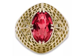 Rubín 14k žluté zlato  Vintage style vrc030y