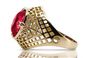 Каблучка Рубін 14K Жовте золото Вінтаж стиль vrc030y