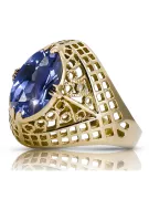 14 Karat Gelbgold Saphir Ring Vintage Handwerk vrc030y
