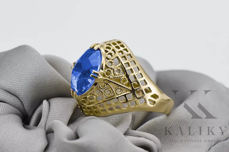 Ring Sapphire 14K Yellow gold Vintage vrc030y