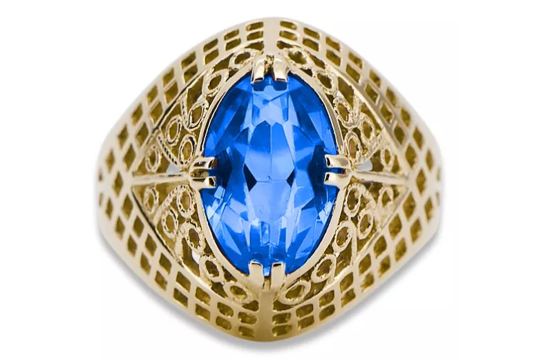 Safir Aur galben 14K Inel Vintage vrc030y
