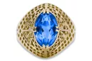 14 Karat Gelbgold Saphir Ring Vintage Handwerk vrc030y