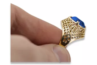 Vintage craft Safír 14k žlté zlato vrc030y