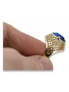 14 Karat Gelbgold Saphir Ring Vintage Handwerk vrc030y