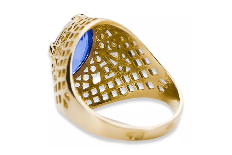 حرف يدوية فينتاج خاتم الزعفران 14 كارت من الذهب الأصفر vrc030y