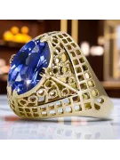 Saphir Or jaune 14 carats Anneau Style vintage vrc030y