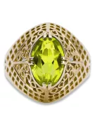 Ring Vintage Handwerk Gelber Peridot 14 Karat Gelbgold vrc030y