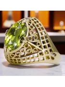 Ring Vintage Handwerk Gelber Peridot 14 Karat Gelbgold vrc030y