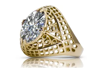 Vintage bijuterii Inel Zircon Aur galben 14K vrc030y