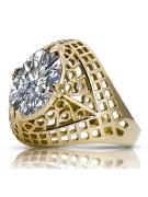 Vintage style Ring Zircon 14K Yellow gold vrc030y