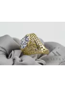 Zirkon 14 Karat Gelbgold Ring Vintage Stil vrc030y