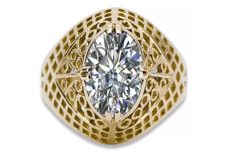 Каблучка Циркон 14K Жовте золото Вінтаж vrc030y