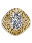 Zirkon 14 Karat Gelbgold Ring Vintage Stil vrc030y