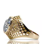 Vintage bijuterii Inel Zircon Aur galben 14K vrc030y