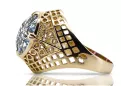 Zirkon 14 Karat Gelbgold Ring Vintage Stil vrc030y