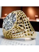 Vintage bijuterii Inel Zircon Aur galben 14K vrc030y