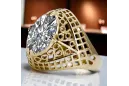 Zirkon 14 Karat Gelbgold Ring Vintage Stil vrc030y