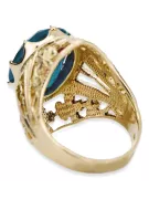 Ring Vintage Handwerk Aquamarin 14 Karat Gelbgold vrc031y