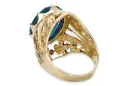 Ring Vintage Handwerk Aquamarin 14 Karat Gelbgold vrc031y