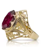 Ring Rubinrot 14 Karat Gelbgold Vintage Stil vrc031y
