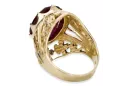 Ring Rubinrot 14 Karat Gelbgold Vintage Stil vrc031y