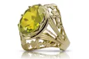 Estilo vintage Anillo Peridoto amarillo Oro amarillo de 14 quilates vrc031y