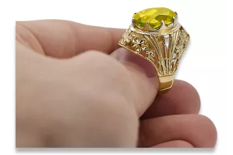 Žlutý peridot 14k žluté zlato Vintage Jewlery vrc031y