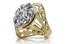 14 Karat Gelbgold Zirkon Ring Vintage Handwerk vrc031y