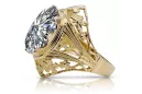14 Karat Gelbgold Zirkon Ring Vintage Handwerk vrc031y