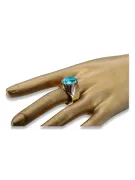 14 Karat Gelbgold Aquamarin Ring Vintage vrc048y
