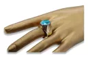 Aquamarine 14K Yellow gold Ring Vintage vrc048y