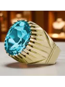 Aquamarine 14K Yellow gold Ring Vintage vrc048y