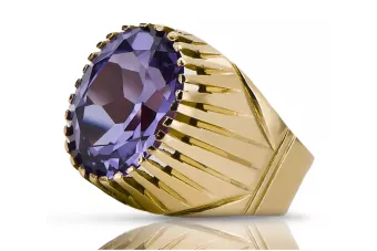 14k žlté zlato Alexandrit  Vintage style vrc048y