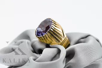 14k žlté zlato Alexandrit  Vintage style vrc048y