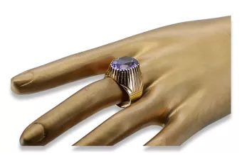 14k žlté zlato Alexandrit  Vintage style vrc048y