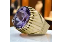 Anneau Alexandrite Or jaune 14 carats Style vintage vrc048y