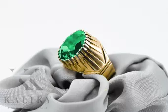14k žluté zlato Smaragd  Vintage style vrc048y