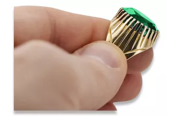 14k žluté zlato Smaragd  Vintage style vrc048y