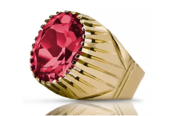 Anneau Rubis Or jaune 14 carats Vintage vrc048y