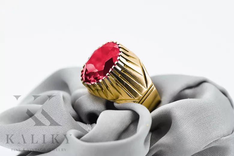 Rubín 14k žluté zlato Vintage Jewlery vrc048y