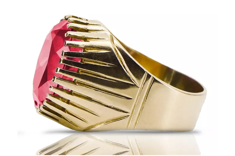 Rubinrot 14 Karat Gelbgold Ring Vintage Schmuck vrc048y