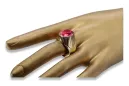 14k żółte złoto Rubin Pierścionek Vintage unikatowe vrc048y