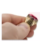 Rubinrot 14 Karat Gelbgold Ring Vintage Schmuck vrc048y